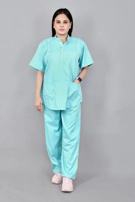 Everyday Mandarin Collar Medical Scrub Suit (Sea Green) - Women’s